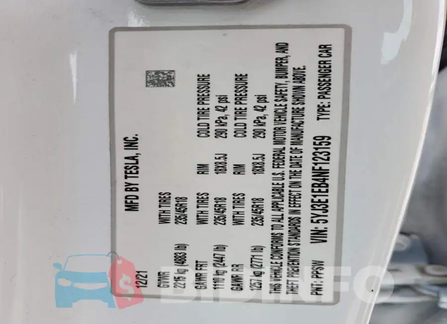 5YJ3E1EB4NF123159 Photo# 12