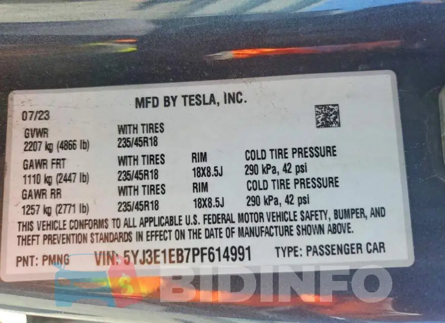 5YJ3E1EB7PF614991 Photo# 12