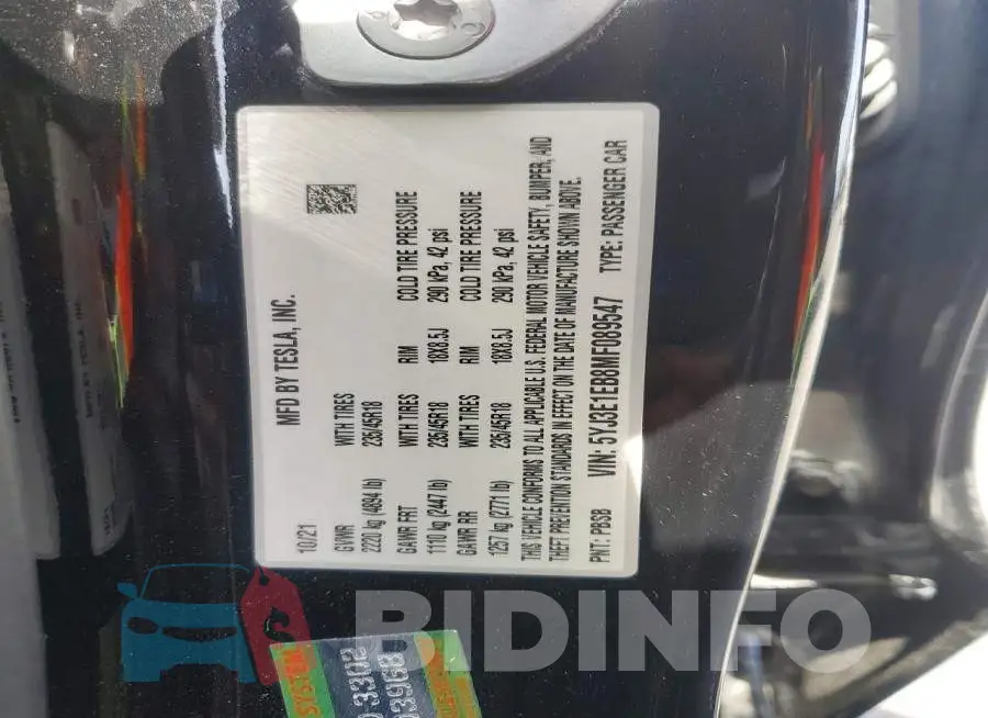5YJ3E1EB8MF089547 Photo# 12