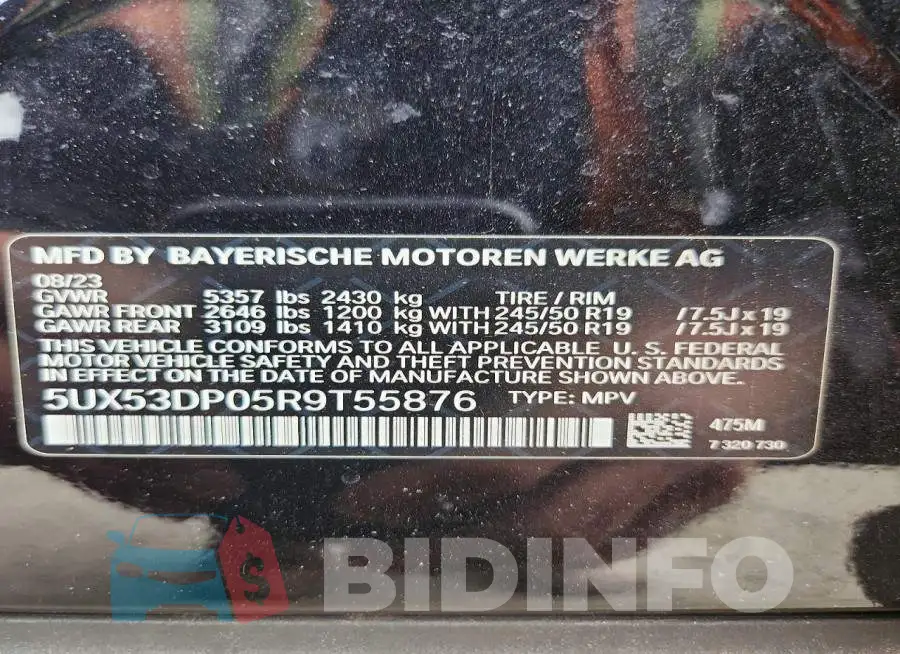 5UX53DP05R9T55876 Photo# 14