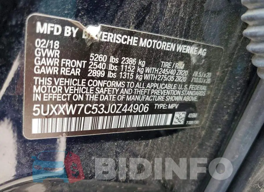 5UXXW7C53J0Z44906 Photo# 13