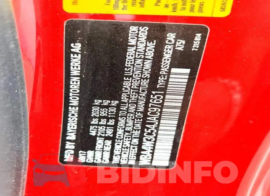 WBA4W3C54JAC97651 Photo# 12
