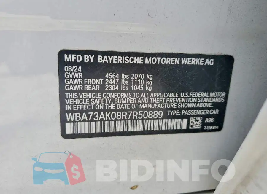 WBA73AK08R7R50889 Photo# 13
