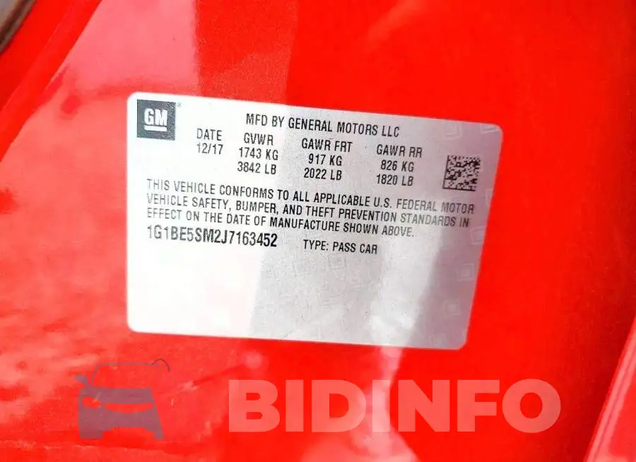 1G1BE5SM2J7163452 Photo# 12