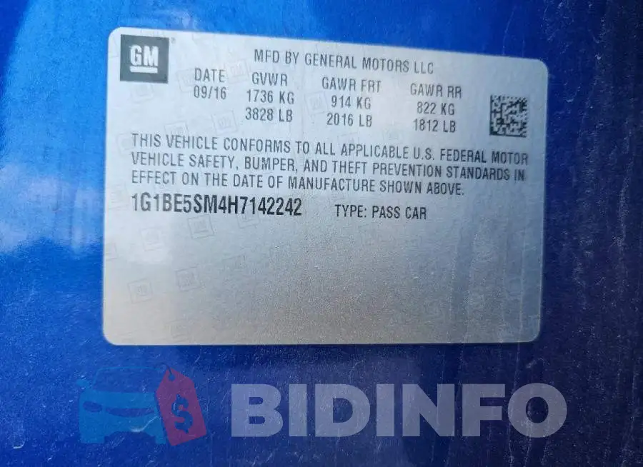 1G1BE5SM4H7142242 Photo# 12
