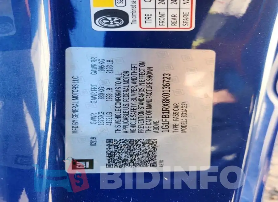1G1FB1RX8K0136723 Photo# 12
