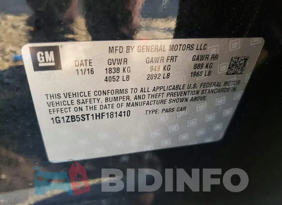 1G1ZB5ST1HF181410 Photo# 12
