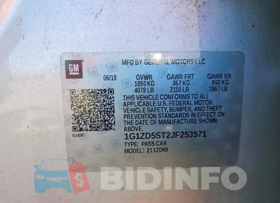 1G1ZD5ST2JF253571 Photo# 12
