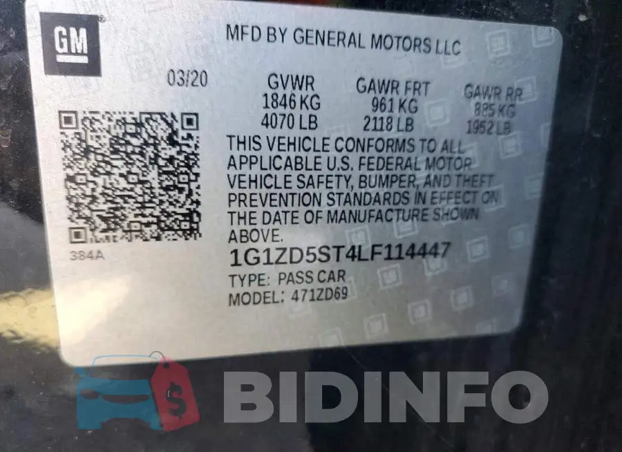 1G1ZD5ST4LF114447 Photo# 13