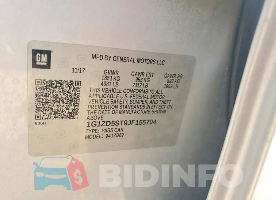 1G1ZD5ST9JF155704 Photo# 12