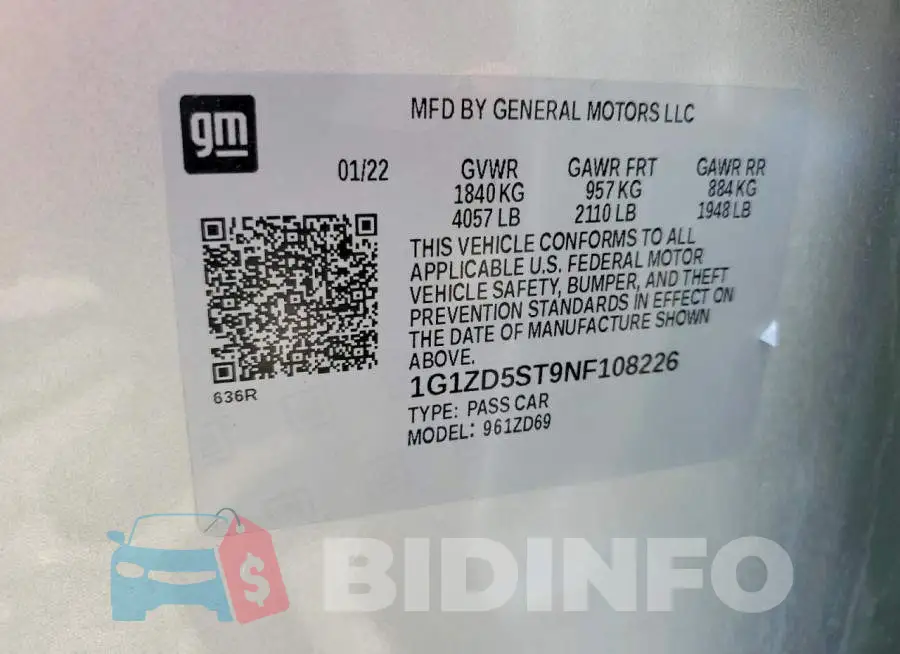 1G1ZD5ST9NF108226 Photo# 12
