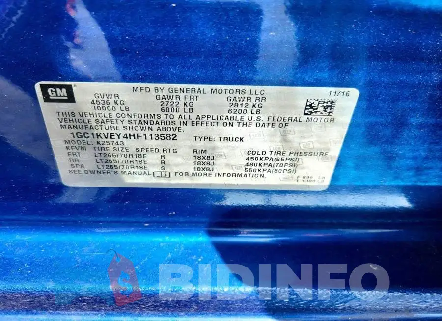 1GC1KVEY4HF113582 Photo# 12