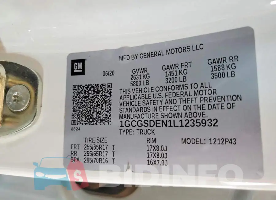 1GCGSDEN1L1235932 Photo# 12
