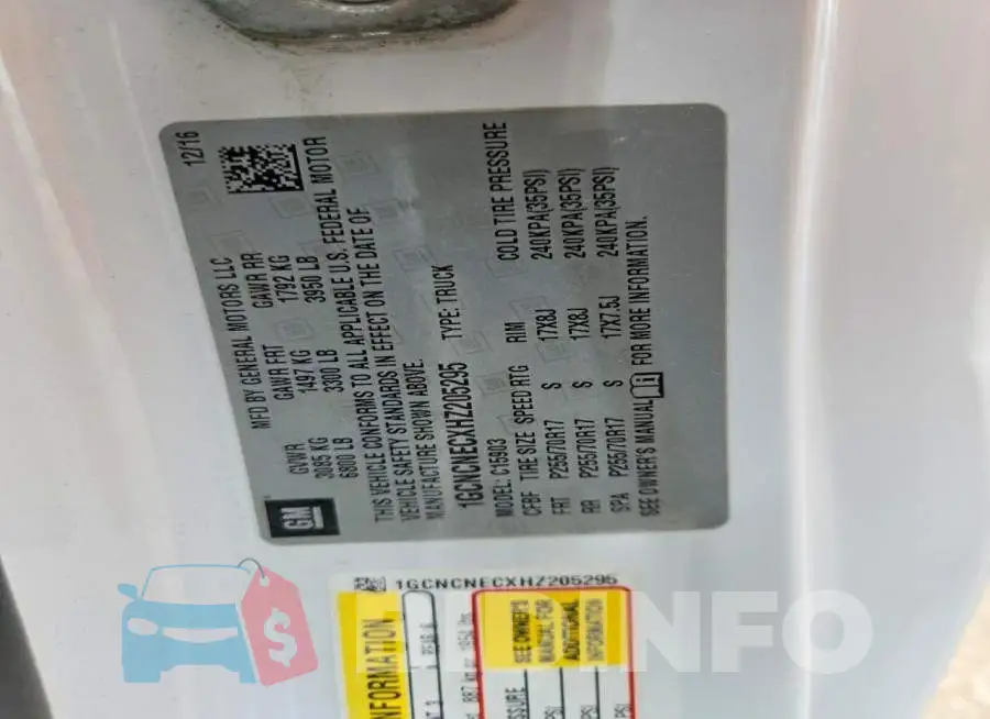 1GCNCNECXHZ205295 Photo# 12