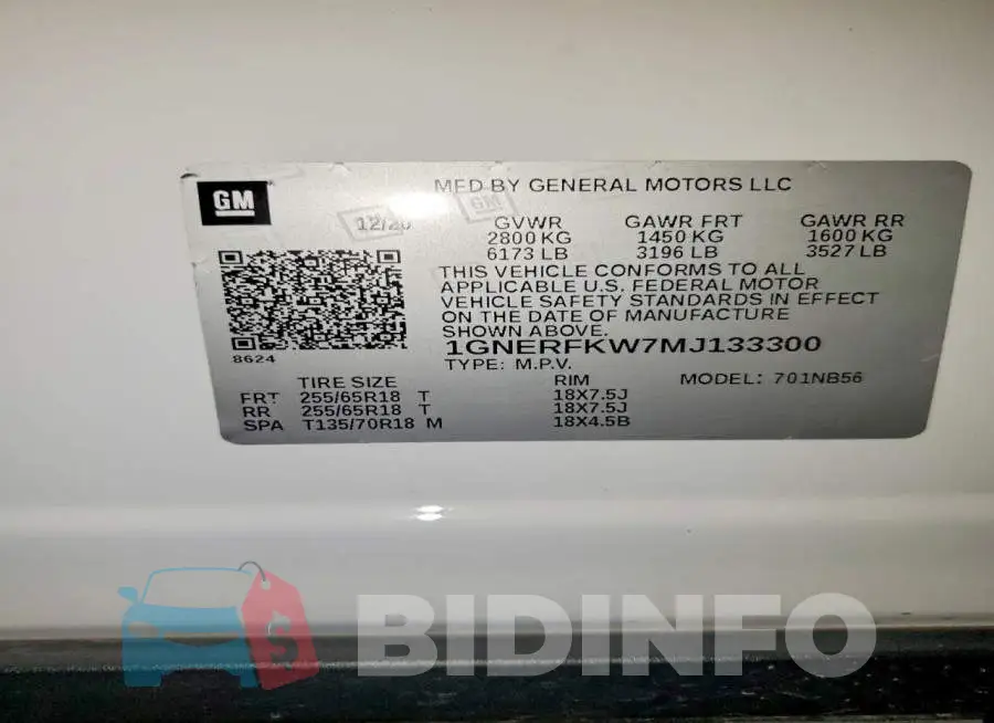 1GNERFKW7MJ133300 Photo# 13