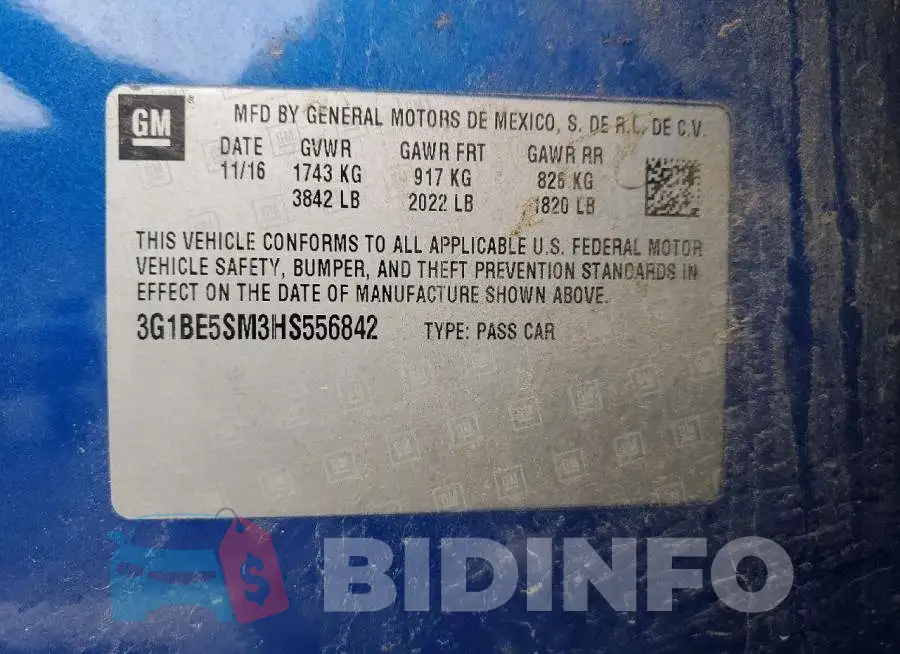 3G1BE5SM3HS556842 Photo# 13