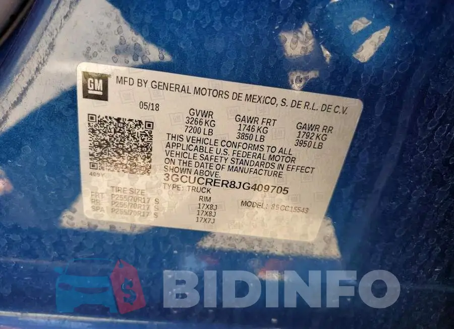 3GCUCRER8JG409705 Photo# 12
