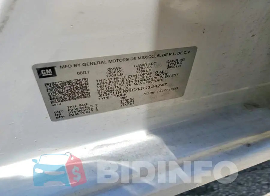 3GCUKREC4JG144747 Photo# 12