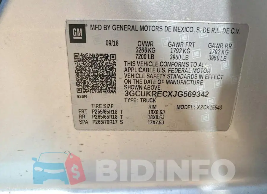 3GCUKRECXJG569342 Photo# 12