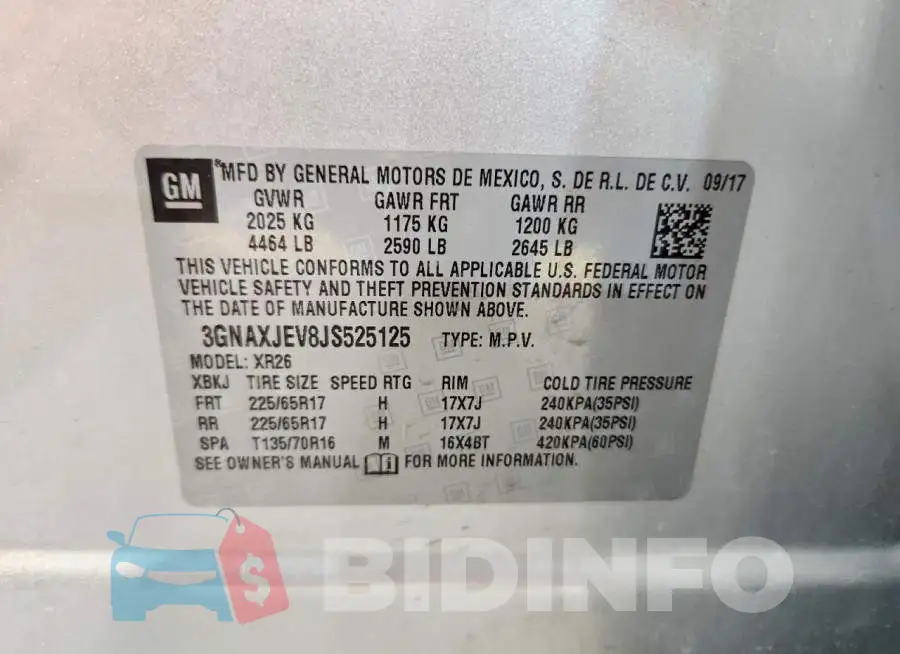 3GNAXJEV8JS525125 Photo# 13