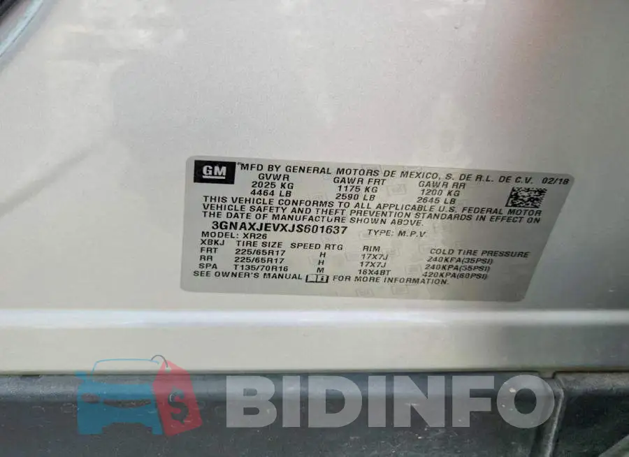 3GNAXJEVXJS601637 Photo# 12