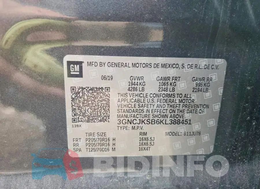 3GNCJKSB6KL388451 Photo# 13