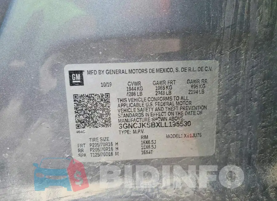 3GNCJKSBXLL195530 Photo# 13