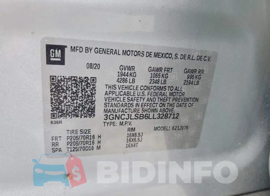 3GNCJLSB6LL328712 Photo# 13