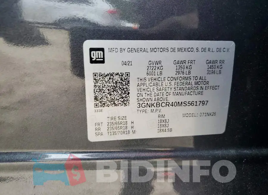 3GNKBCR40MS561797 Photo# 14