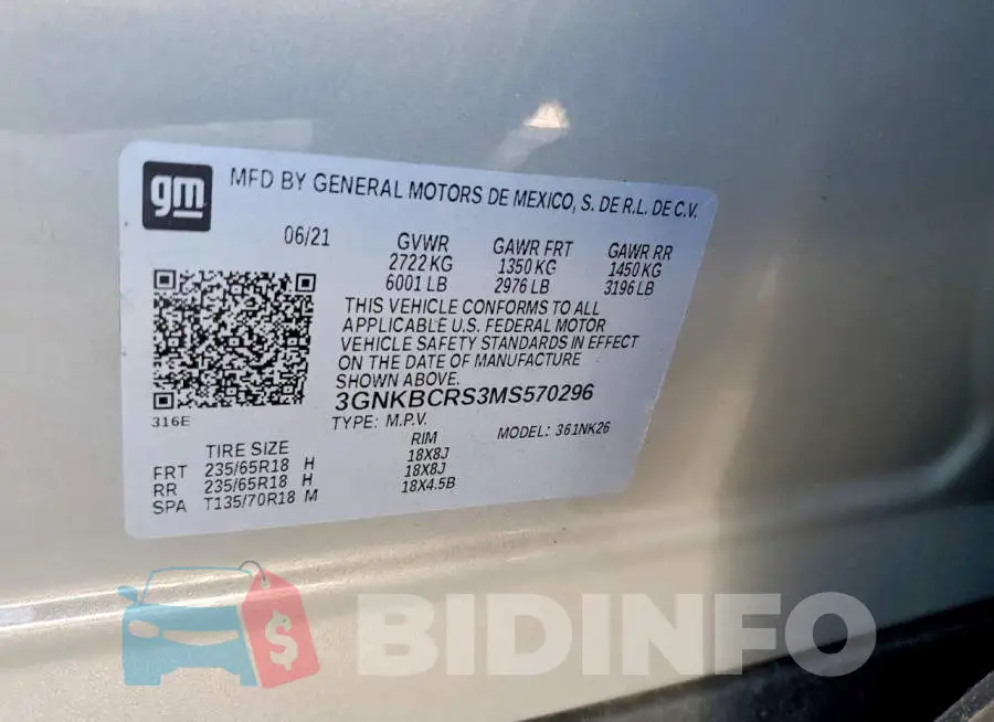 3GNKBCRS3MS570296 Photo# 12