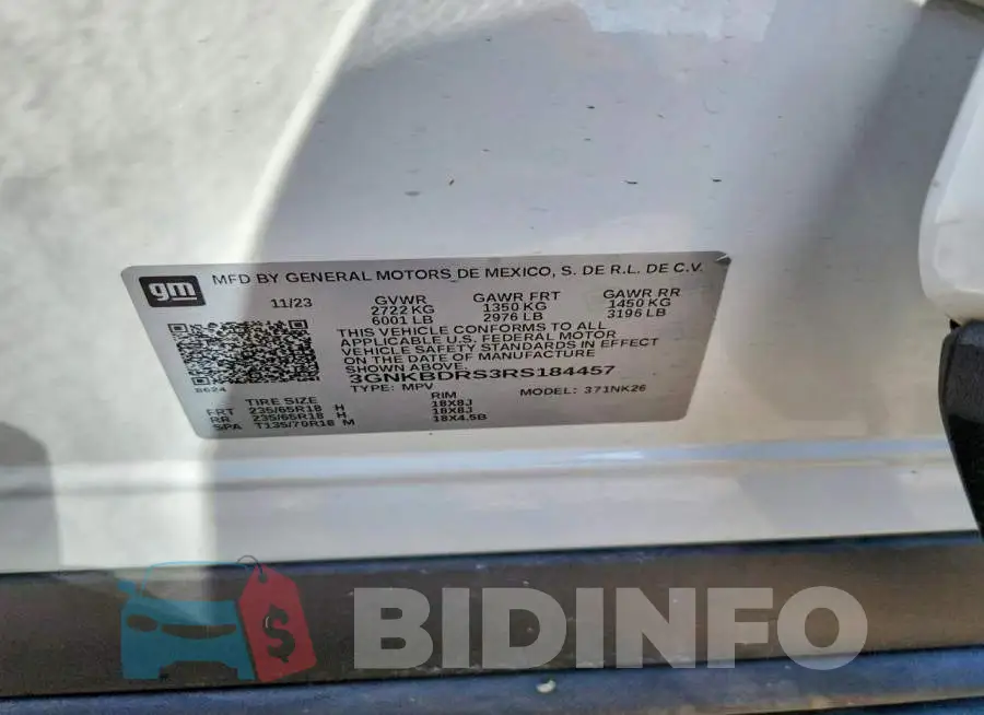 3GNKBDRS3RS184457 Photo# 14