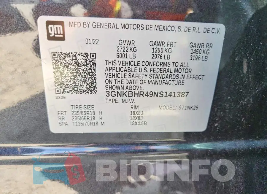 3GNKBHR49NS141387 Photo# 13