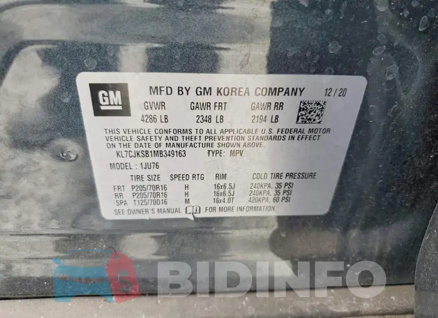 KL7CJKSB1MB349163 Photo# 13