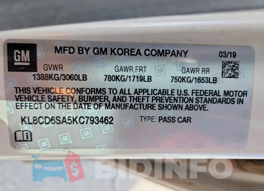 KL8CD6SA5KC793462 Photo# 12