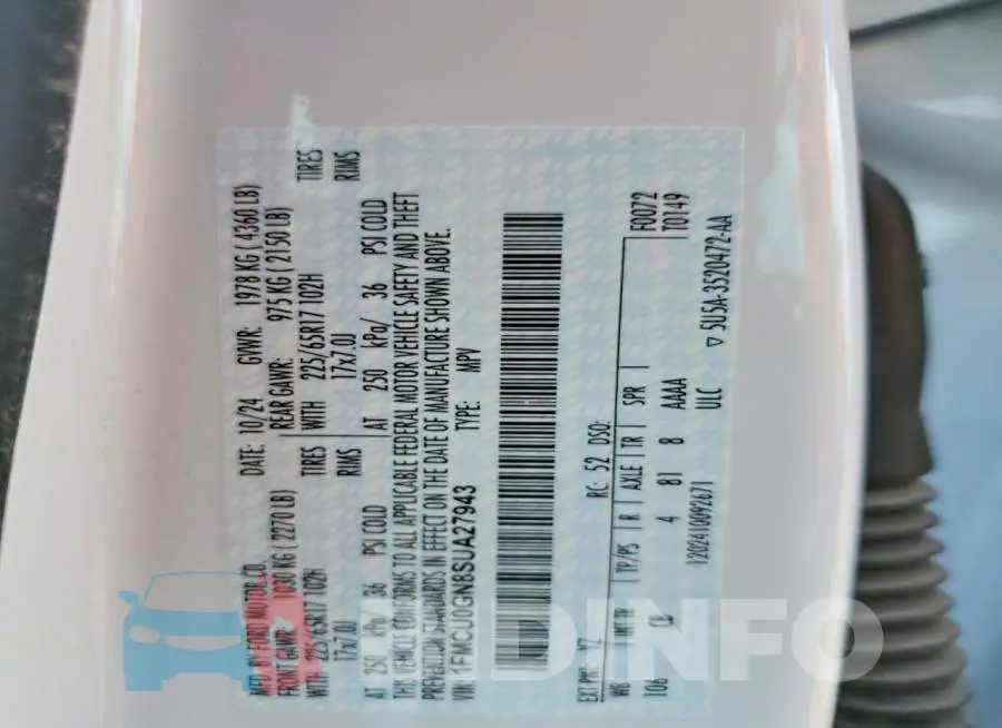 1FMCU0GN8SUA27943 Photo# 12