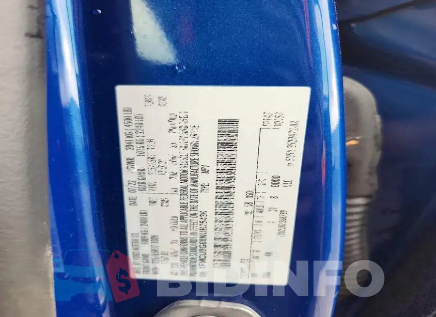 1FMCU9G68NUB25436 Photo# 12