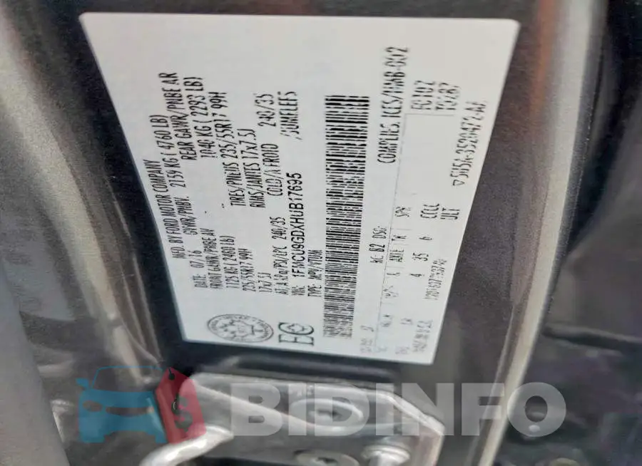 1FMCU9GDXHUB17695 Photo# 13