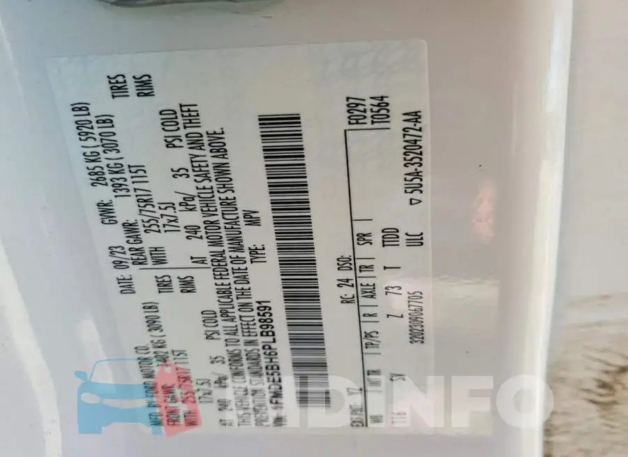 1FMDE5BH6PLB98591 Photo# 13