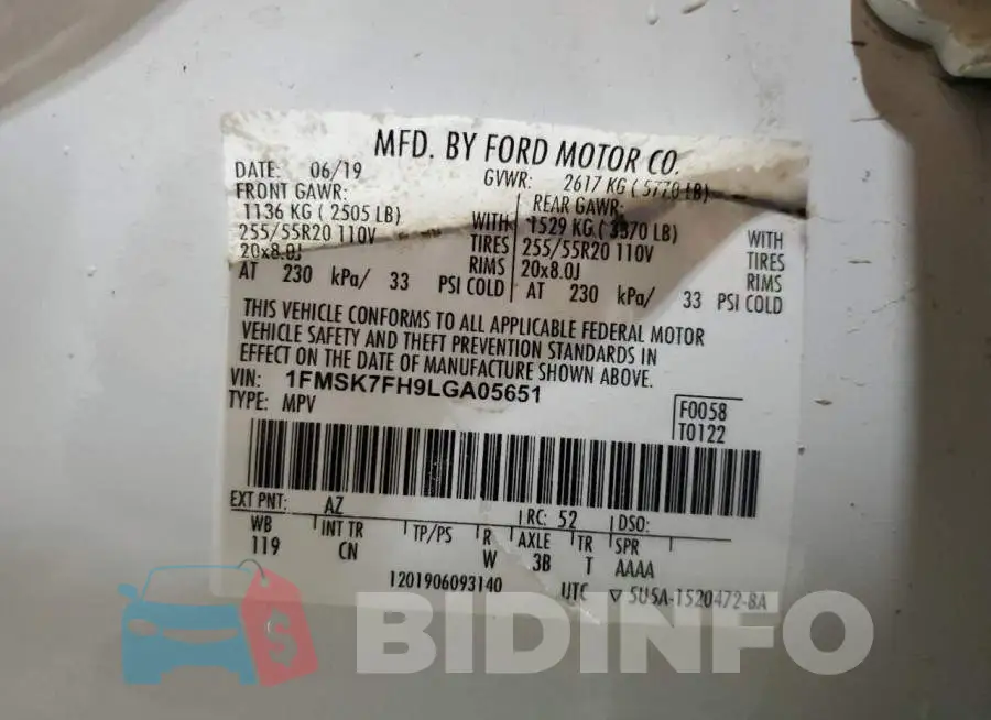 1FMSK7FH9LGA05651 Photo# 13