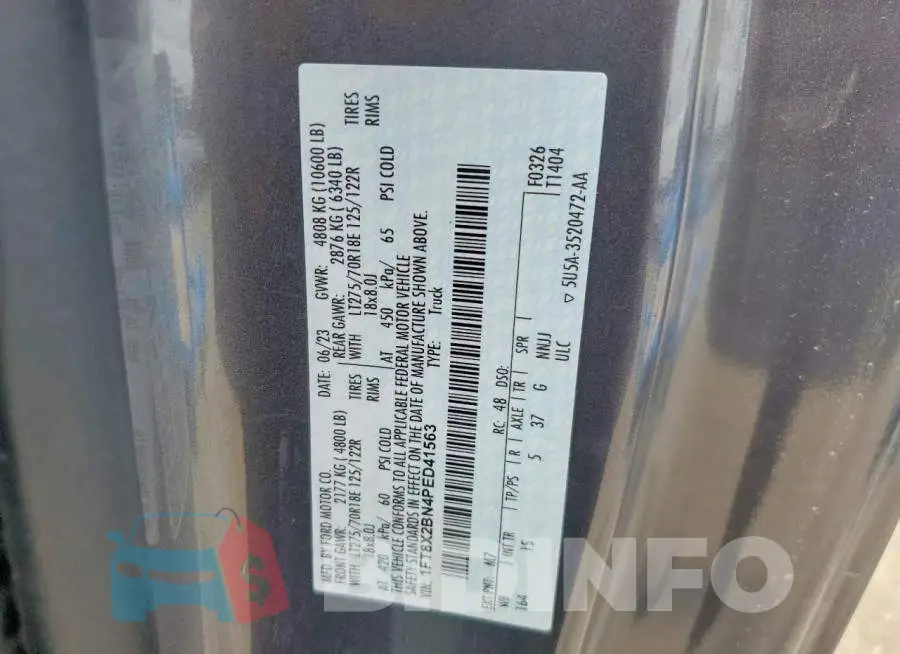 1FT8X2BN4PED41563 Photo# 12