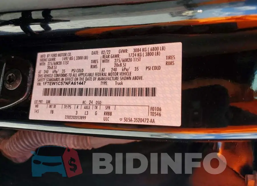 1FTEW1C57NFA61447 Photo# 12