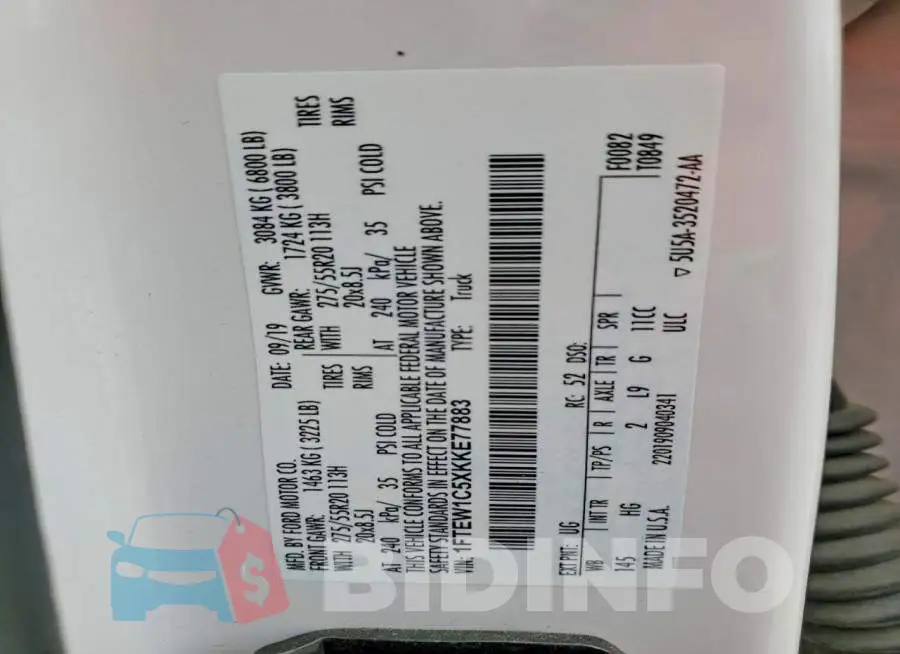 1FTEW1C5XKKE77883 Photo# 12