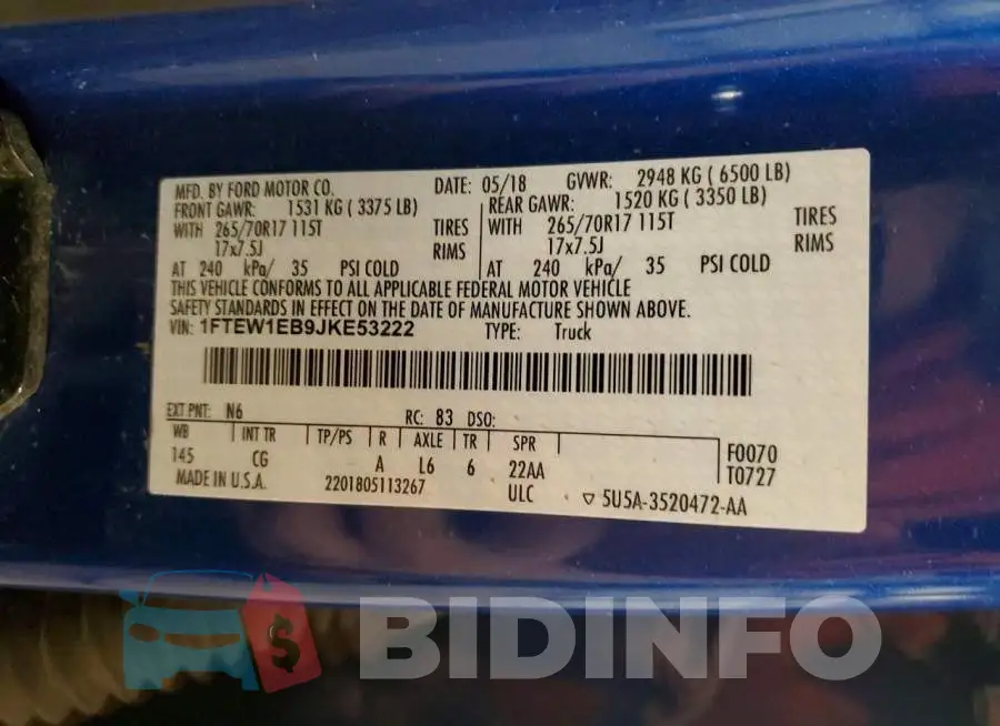 1FTEW1EB9JKE53222 Photo# 12