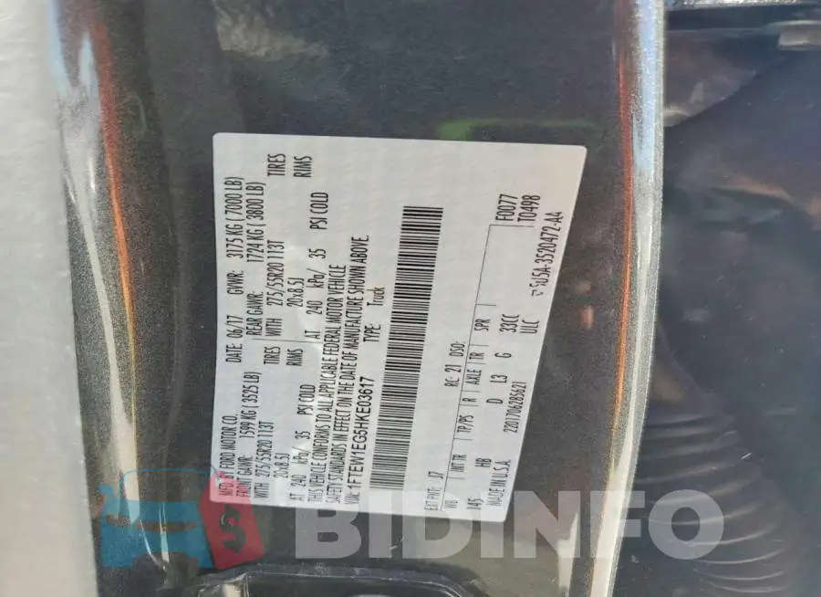 1FTEW1EG5HKE03617 Photo# 12