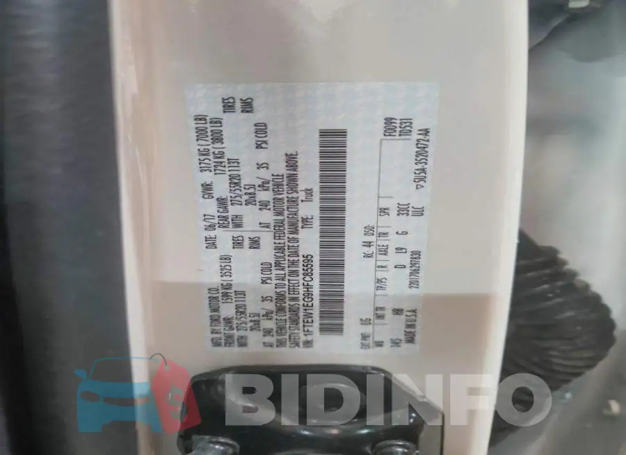 1FTEW1EG9HFC85595 Photo# 13