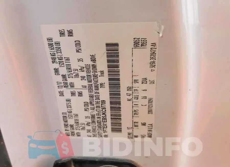 1FTEX1EB5JKC97709 Photo# 12