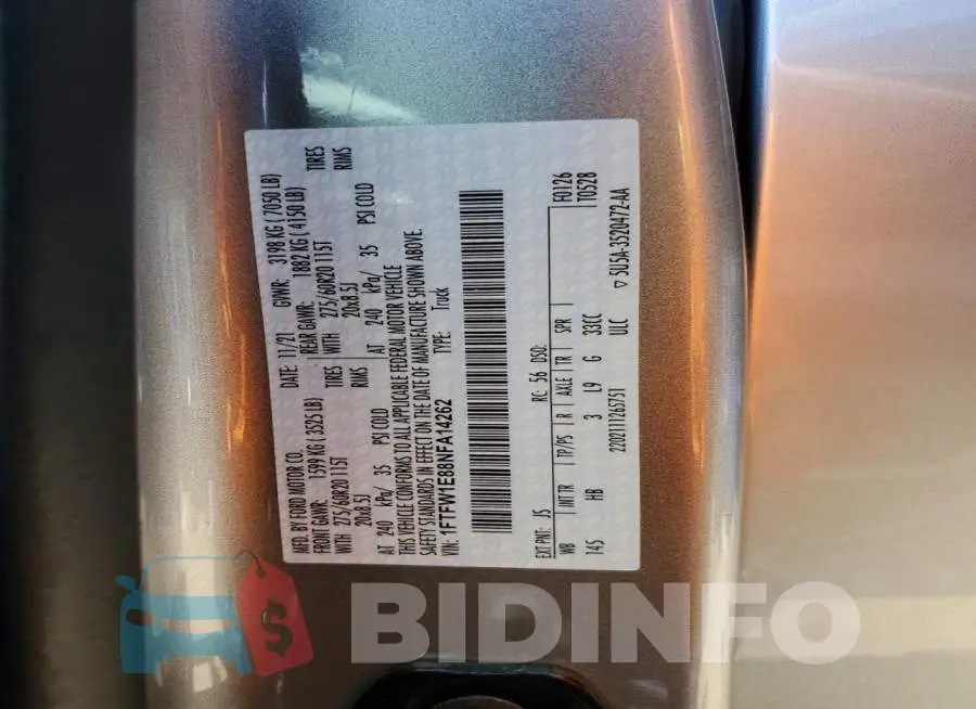 1FTFW1E88NFA14262 Photo# 12