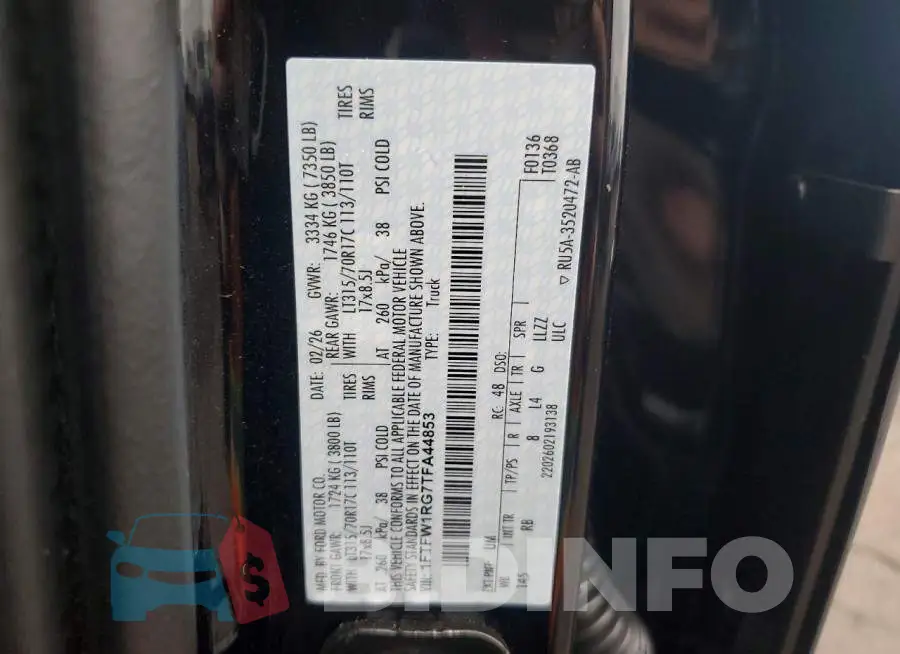 1FTFW1RG7TFA44853 Photo# 12