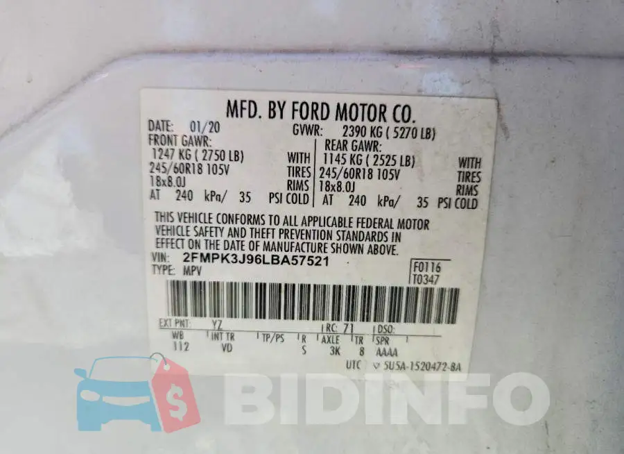 2FMPK3J96LBA57521 Photo# 14