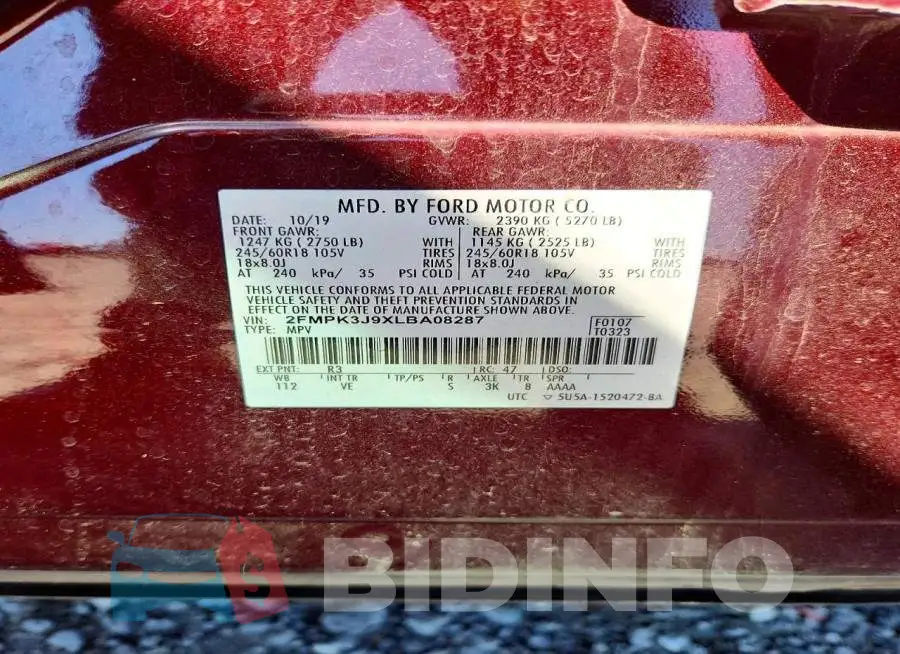 2FMPK3J9XLBA08287 Photo# 13